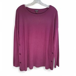 Talbots NWOT‎ Dark Purple Sweater Women's Large Wool Blend Soft Pullover...